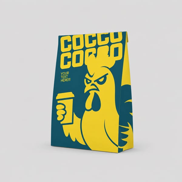 Custom Printed Paper Takeout Bag Mockup