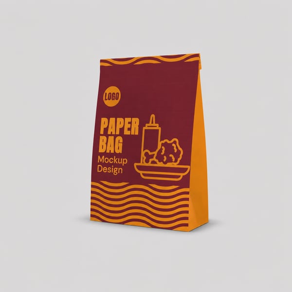Fast Food Bag Packaging Design Mockup