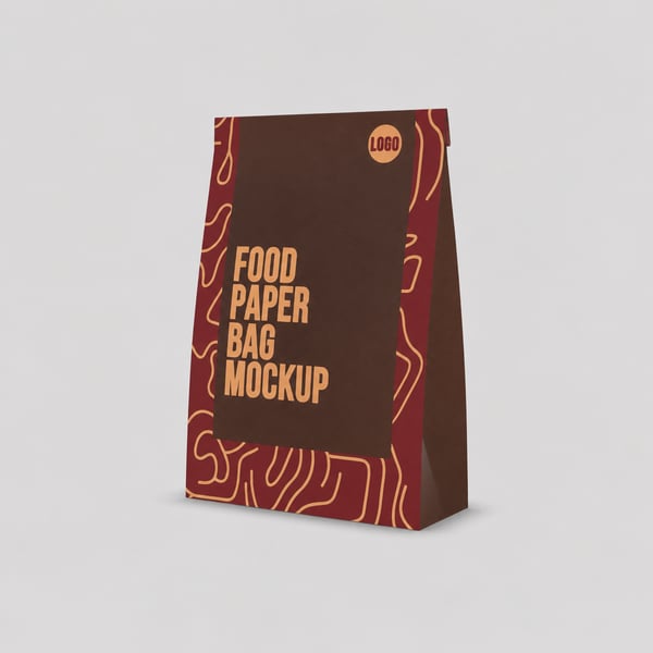 Minimal Kraft Pouch Packaging Design Mockup
