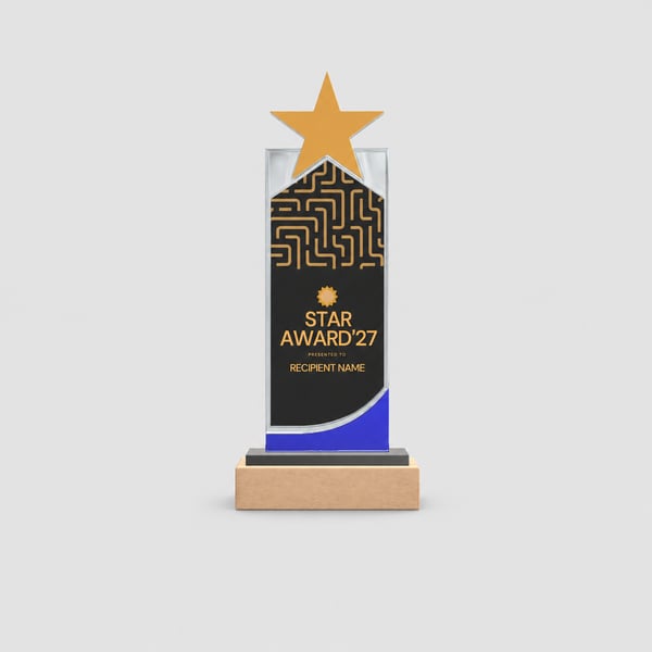 Performer Star Trophy Award Mockup Design