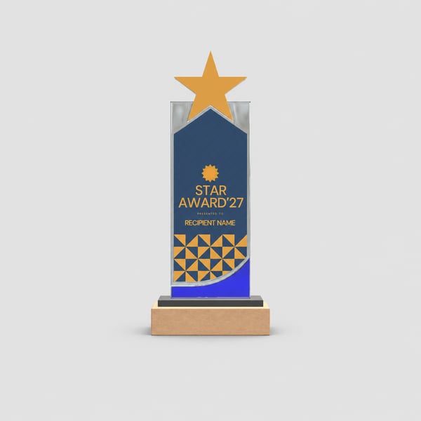 Constellation Star Trophy Award Mockup Design