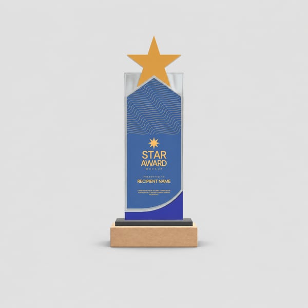 Stellar Star Trophy Award Mockup Design