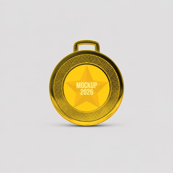 Crown Gold Medal Mockup Design