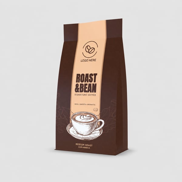 Premium Coffee Pouch Packaging Mockup