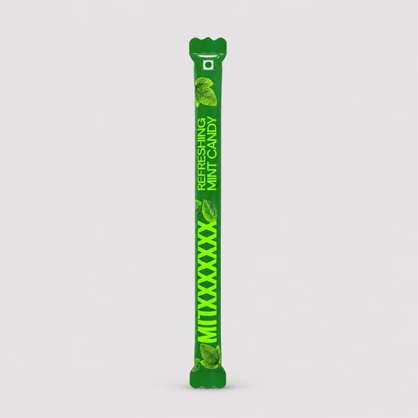 Green Mint Wrapper Candy Packaging Mockup