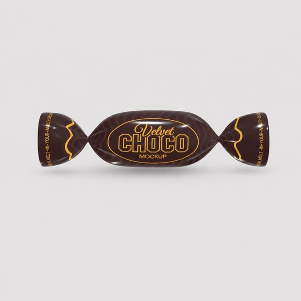 Chocolate Filled Twist Wrap Candy Mockup