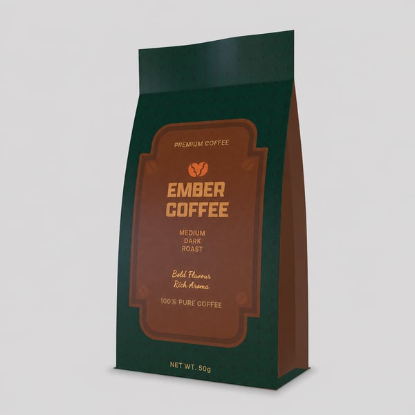 The Finest Cup Coffee Powder Sachet Design Mockup