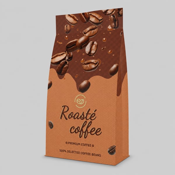 Bean Burst Coffee Powder Sachet Design Mockup