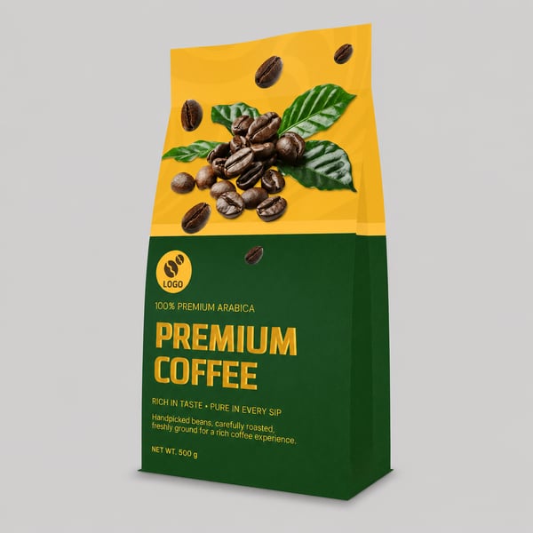 Monarch Coffee Powder Sachet Design Mockup