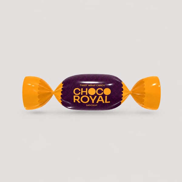 Chocolate Twist Wrap Candy Mockup