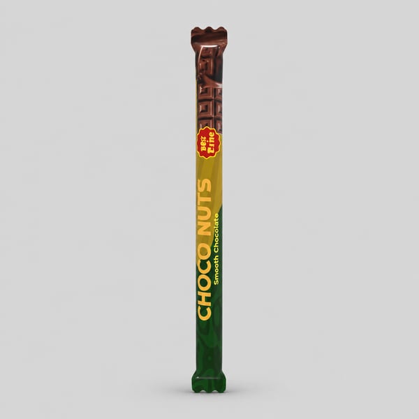 Choco Nuts Chocolate Candy Bar Wrapper Packaging Design