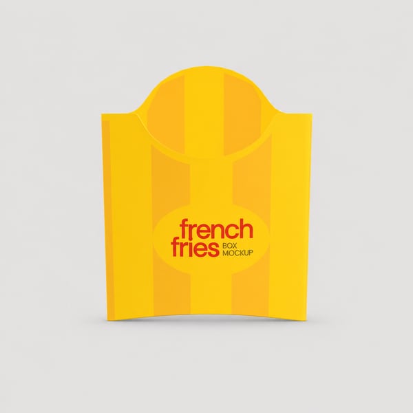 Custom Printed French Fries Packaging Box Mockup