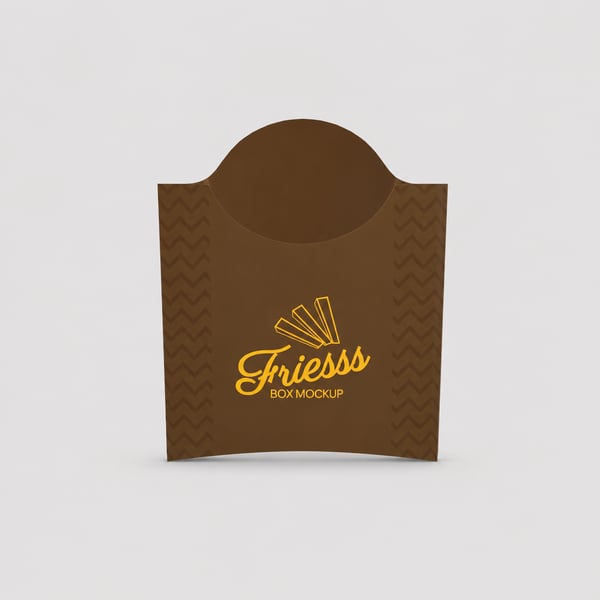 French Fries Snack Packaging Box Mockup