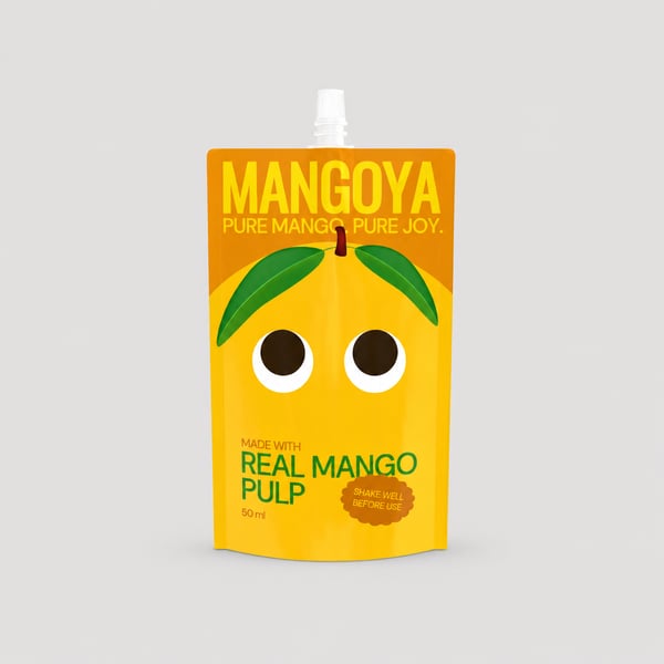 Mango Pulp Stand Up Spout Pouch Mockup