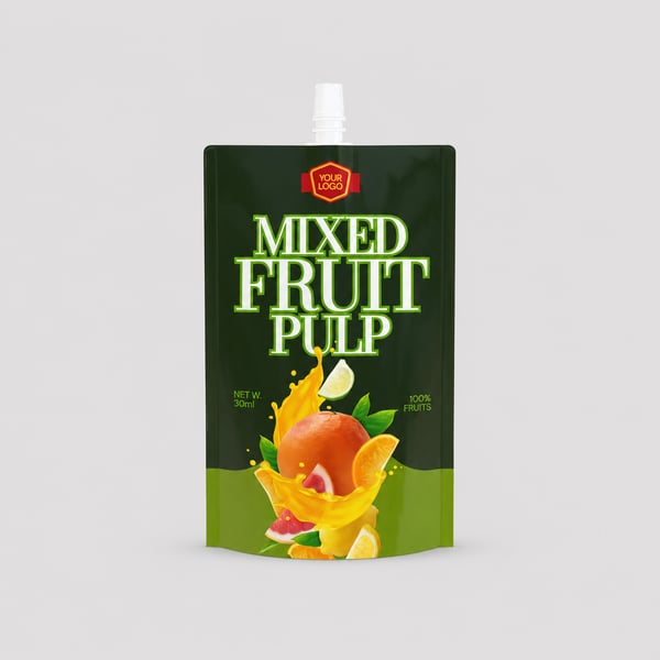 Mixed Fruit Pulp Spouted Pouch Mockup