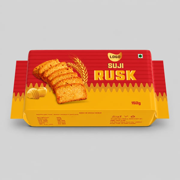 Toast & Twist Rusk Packet Packaging Mockup