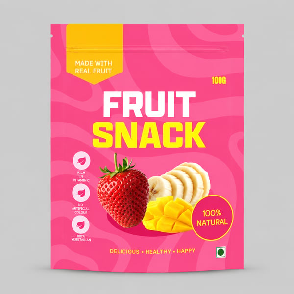 Daily Crunch snack Sachet Design Mockup