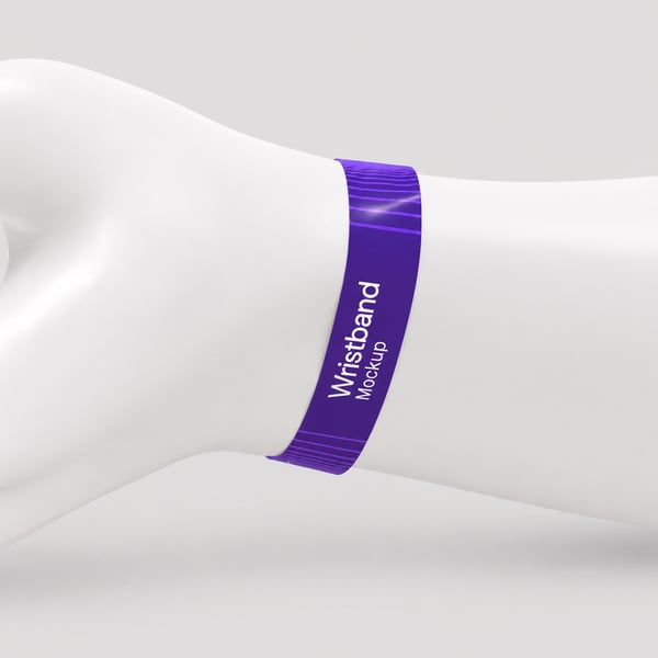 Realistic Purple Wristband Mockup