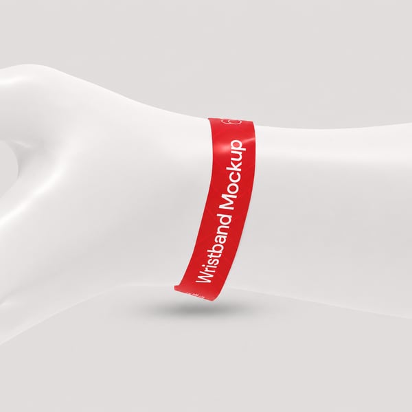Red Pattern Wristband Mockup