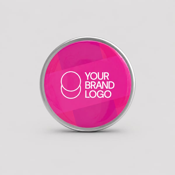 Custom Pink Button Badge Mockup