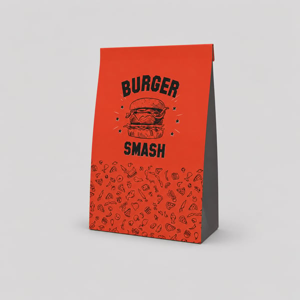 Custom Burger Packaging Paper Bag Design