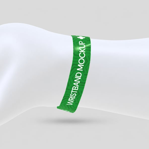 Event Pass Wristband Mockup