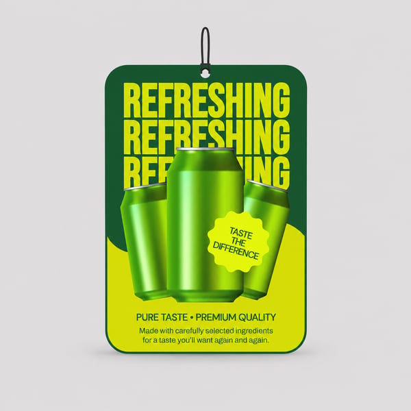 Custom Beverage Advertising A5 Dangler Mockup