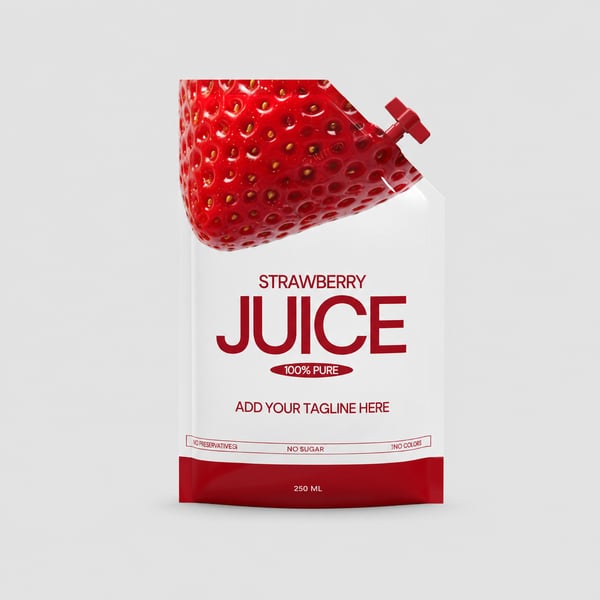 Natural Strawberry Juice Pouch