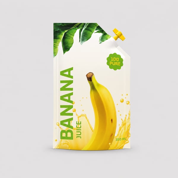 Tropical Banana Juice Flexible Spout Pouch Design