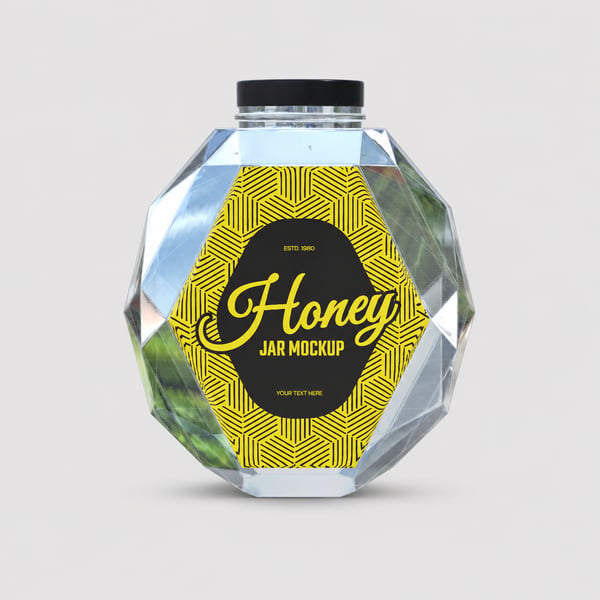 Crystal Glass Honey Jar Label Template