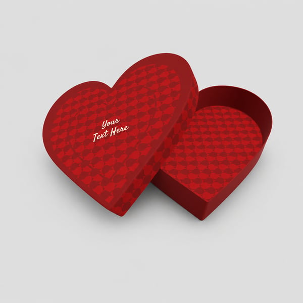 Decorative Heart Box Mockup
