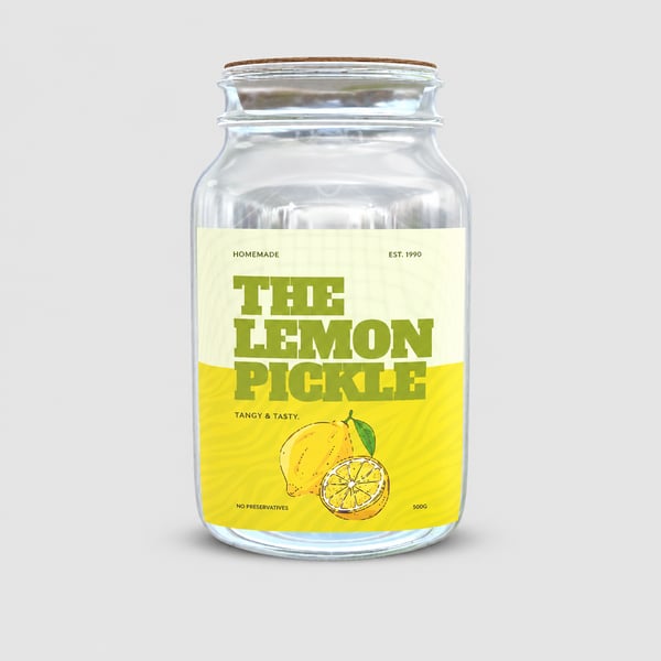 Lemon Pickle Jar Packaging Design Mockup