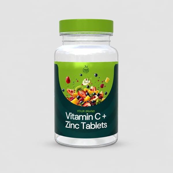 Premium Tablet Supplement Bottle Mockup