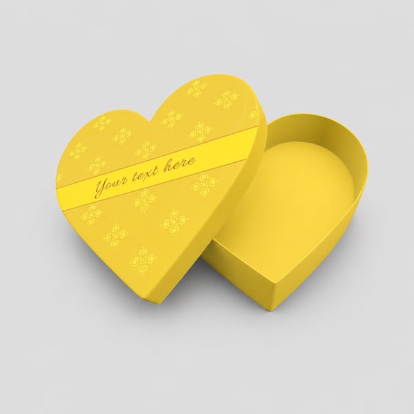 Luxury Heart Box Mockup for Jewelry & Gift Packaging