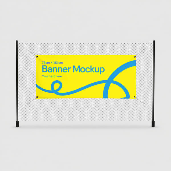 Promotional Fence Banner Mockup