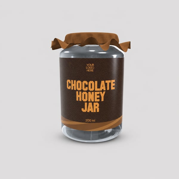 Honey Cloth Top Glass Jar Packaging Mockup