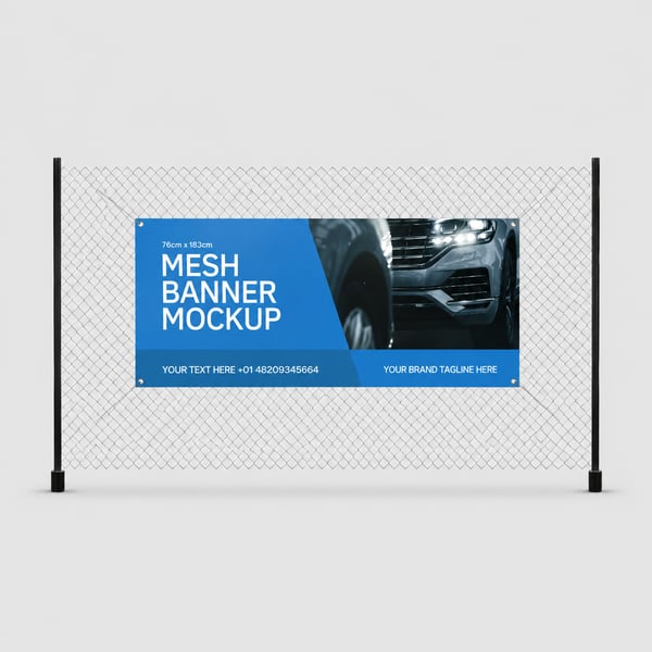 Advertising Mesh Banner Mockup