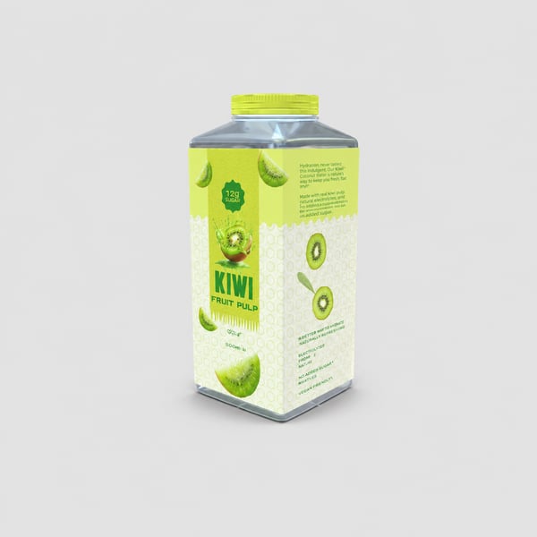 Kiwi Fruit Square Jar Packaging Mockup