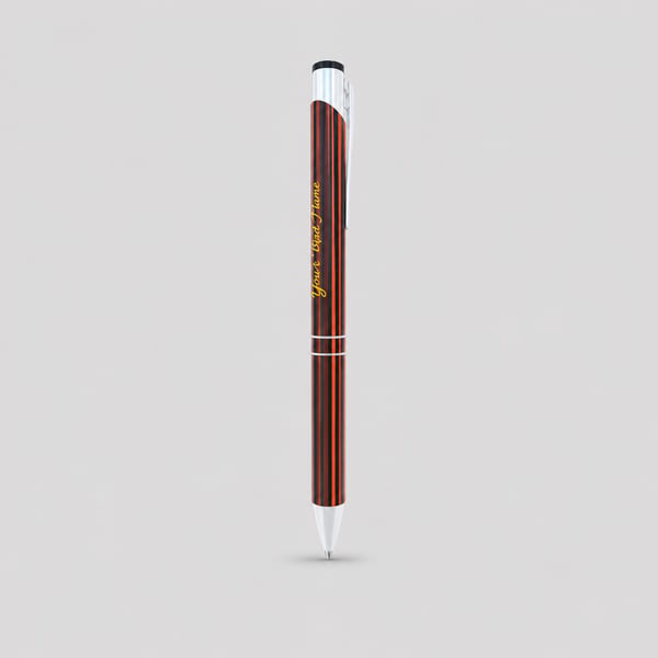 Elegant Black & Red Striped Promotional Pen Design