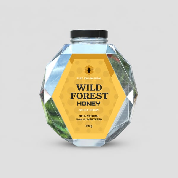 Modern Wild Forest Honey Jar Mockup Template