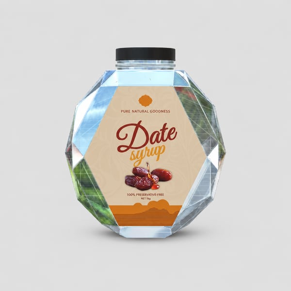 Modern Date Syrup Jar Mockup Template