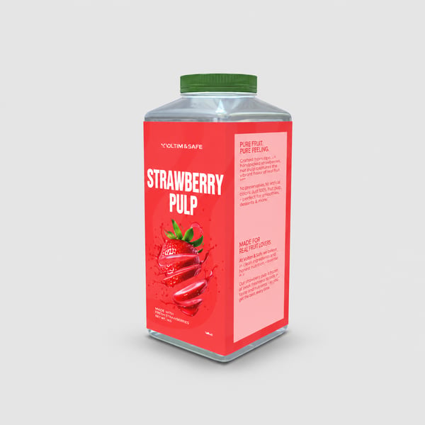 Strawberry Pulp Square Jar Packaging Mockup