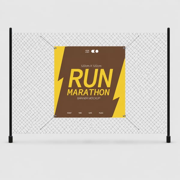 Event Square Fence Banner Mockup