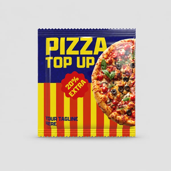 Modern Pizza Snack Packet Design Mockup