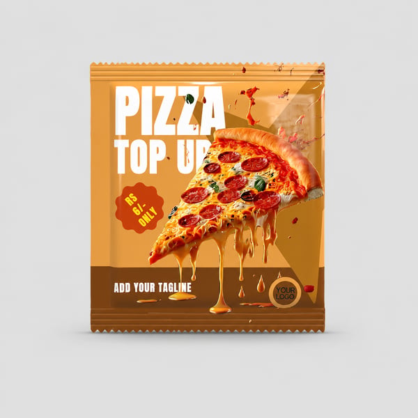 Ready-to-Print Pizza Snack Packaging Template