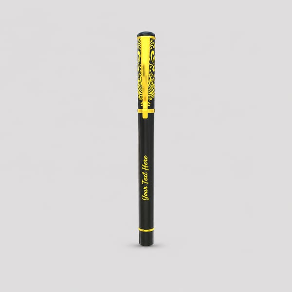 Luxury Black & Gold Executive Pen Design Mockup