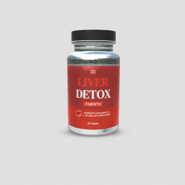 Detox Tablet Supplement Bottle Mockup