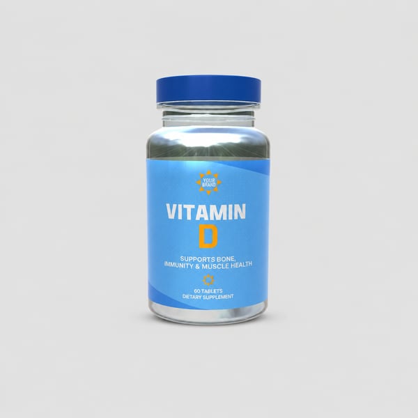 Vitamin D Tablet Supplement Bottle Mockup