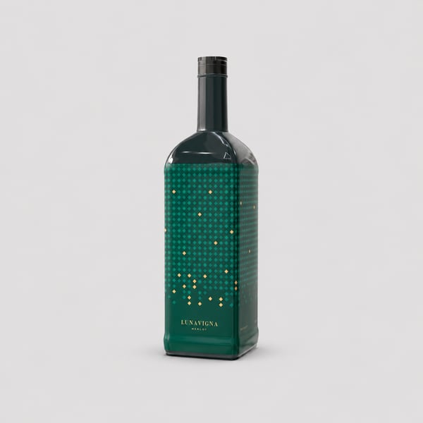Square Wine Bottle Packaging Mockup