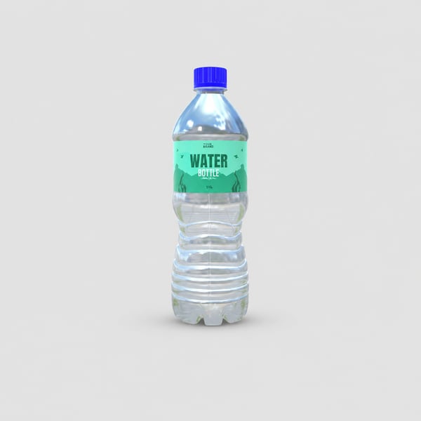 Underwater 1L Water Bottle Mockup Design